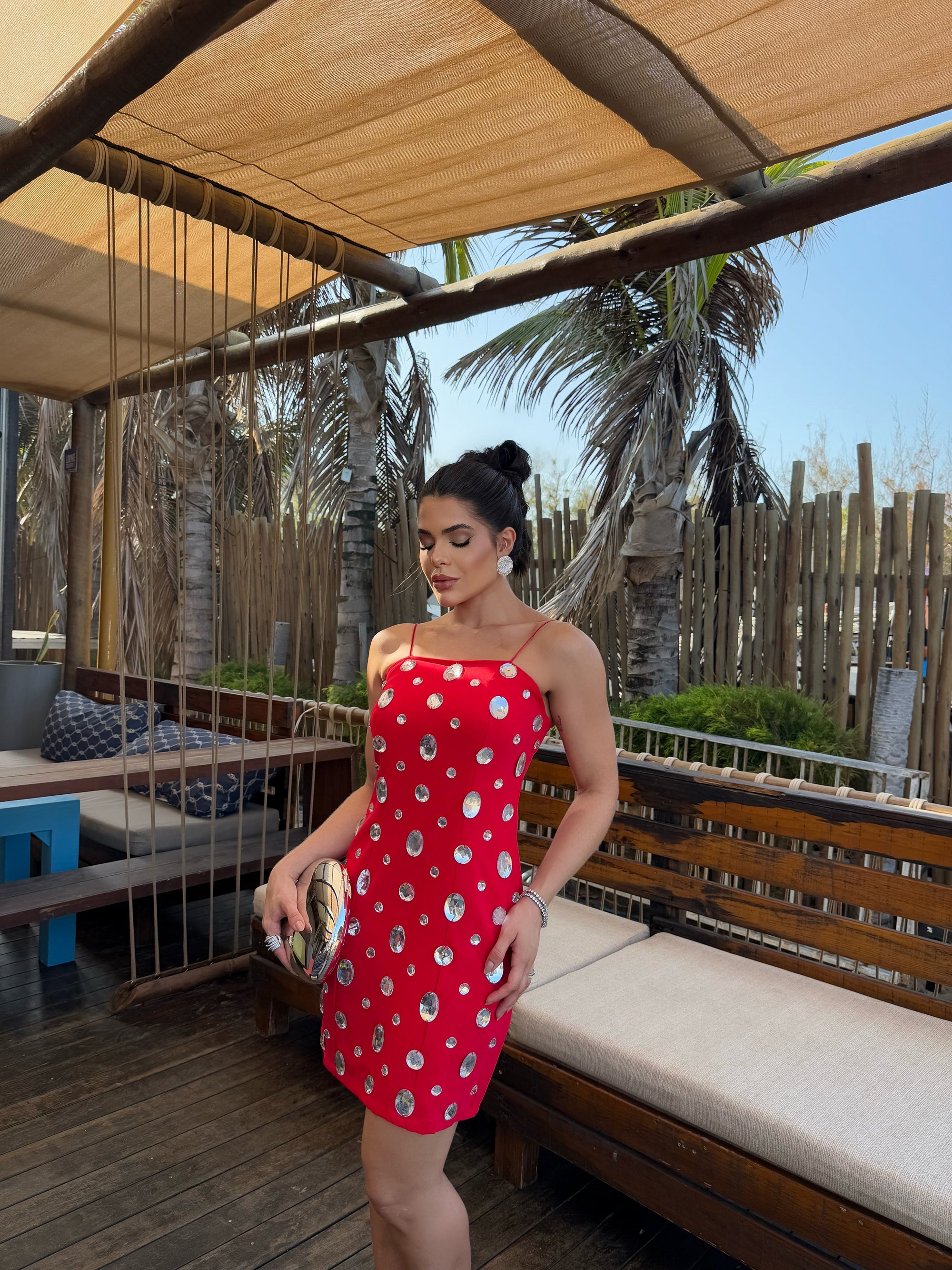 Vestido Aplic. Strass