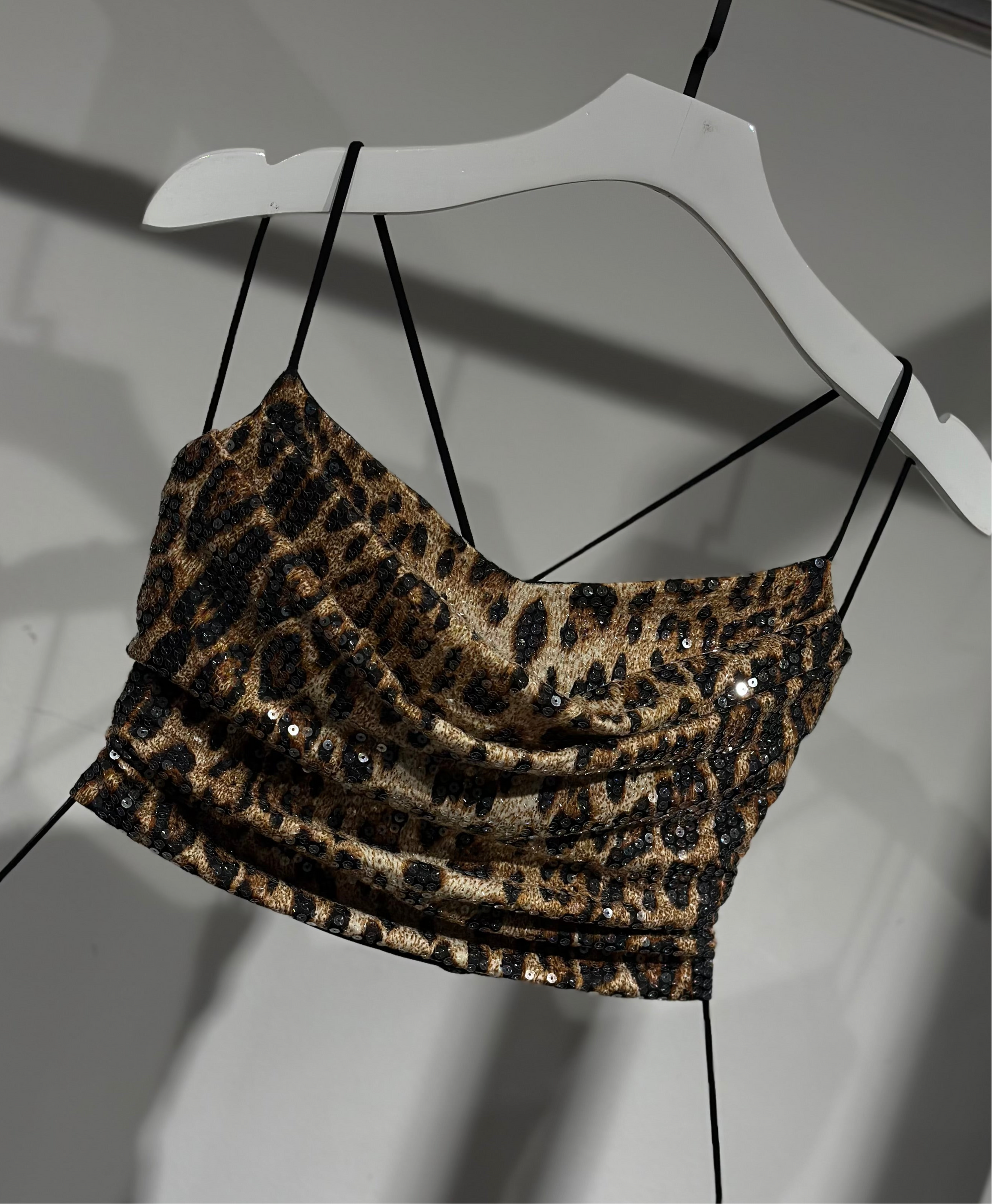 Cropped Onça Paetê - BUBU