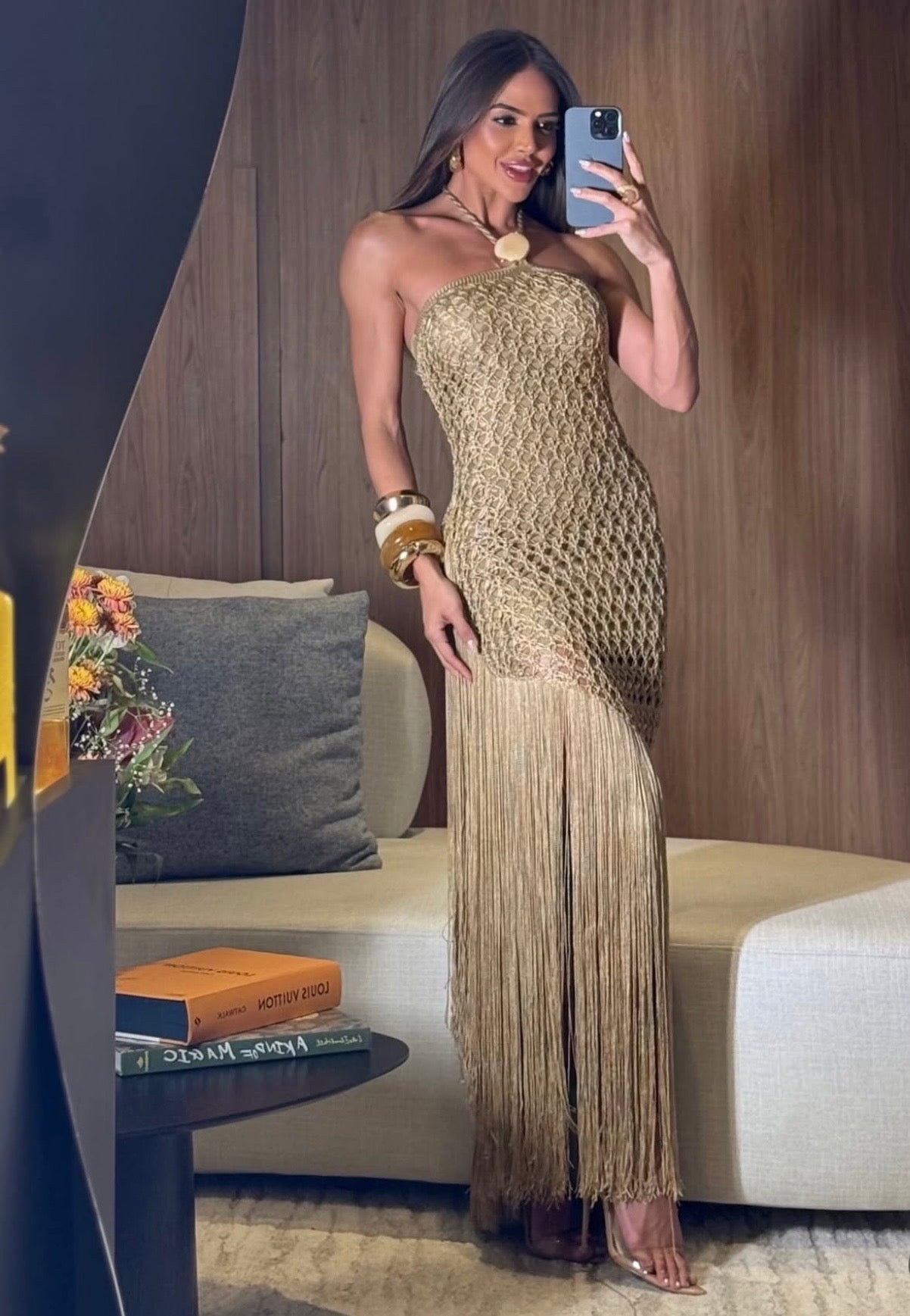 Vestido Tricot Franja